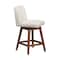 Armen Living Basila Swivel Counter Stool in Brown Oak Wood Finish with Beige Fabric 840254332171 - alternate 6